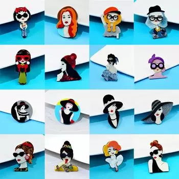 Брошь для девочки, модный дизайн, уникальная акриловая брошь, украшения для костюма, сумки, значки на лацканы, ювелирные изделия, подарки, мультяшный милый