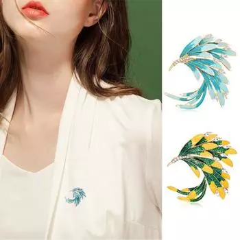 Брошь для одежды со стразами и фениксом, женская контрастного цвета, свадебный банкетный сундук жёлтый