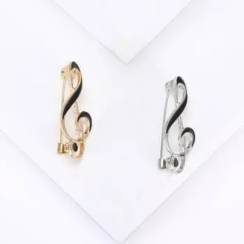 Брошь для пальто, сумки, шляпы, брошь, музыкальная шкала, форма, контрастный цвет, противоскользящая, изысканная полированная нержавеющая сталь, булавка для женской одежды, украшения для одежды золотистый