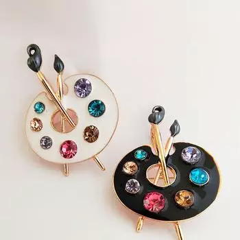 Брошь Enamel Palette Unisex Diamond Drip Pin High-End Brooch Disc Одежда, аксессуары