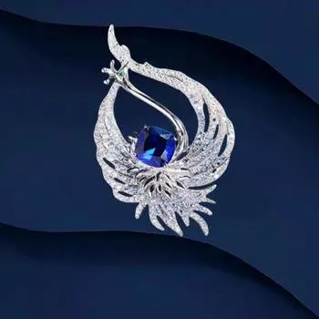 Брошь Феникс, женская, высококачественная, блестящая, микро-инкрустированная цирконием, брошь, простая и универсальная, аксессуары для одежды, подарок Electroplated real gold