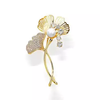 Брошь Ginkgo Biloba High-End для женщин, изысканный корсаж, прилив, булавка High-End, легкая, роскошная, нишевая, аксессуары
