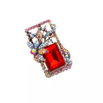 Брошь из хрусталя в стиле барокко для иностранных торговцев Брошь Брошь Модные аксессуары для свитеров Атмосферная булавка красный