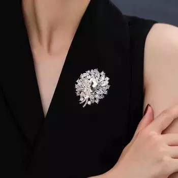 Брошь из искусственного драгоценного камня, свадебная брошь со стразами, модное платье, пальто, аксессуары, милые украшения для женщин и девочек