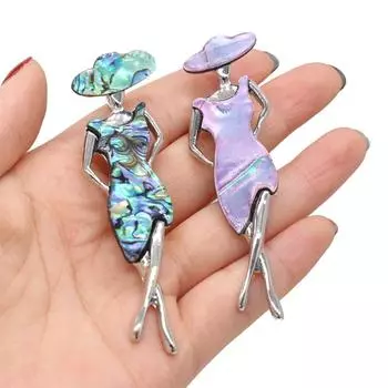 Брошь из натуральной ракушки, кулон, ожерелье в винтажном стиле, модные украшения, колье из сплава, идеи подарков, ювелирные изделия, подарки для влюбленных 22x80mm