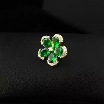 Брошь из сплава для ушей, High-end Sense, High-end Chest Flower, High-end Coat, Suit Brooch One Size зелёный