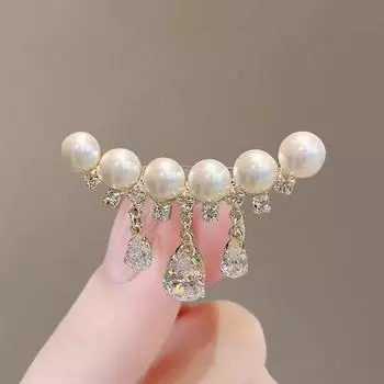 Брошь из сплава для ушей, High-end Sense, High-end Chest Flower, High-end Coat, Suit Brooch One Size белый