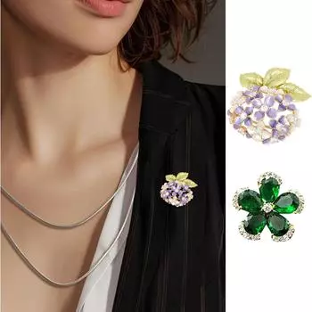 Брошь из сплава для ушей, High-end Sense, High-end Chest Flower, High-end Coat, Suit Brooch One Size зелёный