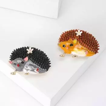 Брошь из сплава «Ежик», мультяшный милый корсаж с животными, модная булавка для одежды для женщин