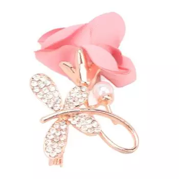 Брошь из ткани «Роза» со стразами, модная, изысканная, женская, цветочная брошь-булавка для вечеринки