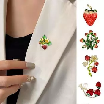 Брошь Изысканная красочная Легко сочетаемая Цветостойкая прозрачная текстура Декоративная портативная фруктовая брошь D