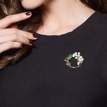 Брошь «Капля масла» Гардения Брошь ручной работы на воротнике Стильный универсальный нержавеющий привлекательный булавка модный аксессуар золотистый