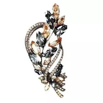 Брошь «Колос пшеницы» Темпераментная блестящая хрустальная булавка Универсальная шаль Кардиган Пальто Аксессуары белый