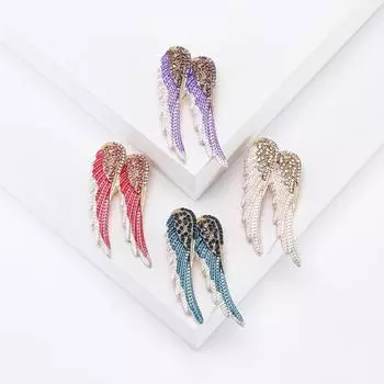 Брошь «Крылья ангела» из сплава с бриллиантами, модное универсальное пальто, рубашка, аксессуары