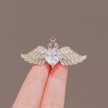 Брошь «Крылья ангела» Высококачественная женская изящная булавка Высококачественная брошь на шею Аксессуары Стразы Костюм Свитер Корсаж