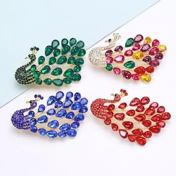 Брошь-лебедь со стразами, симпатичная универсальная брошь, аксессуары для одежды красный