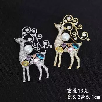 Брошь «Лесной олень» для женского корсажа, элегантная универсальная булавка для костюма с маленьким животным, аксессуары золотой