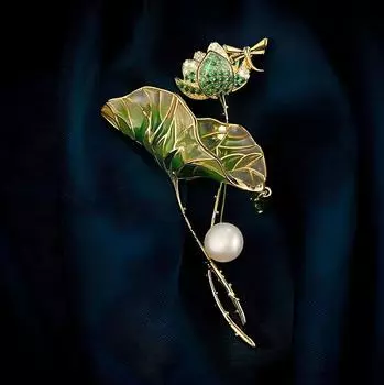 Брошь Lotus Pond Moonlight Enamel Painted Brooch, высококачественная женская брошь-булавка Lotus Pond с аксессуарами