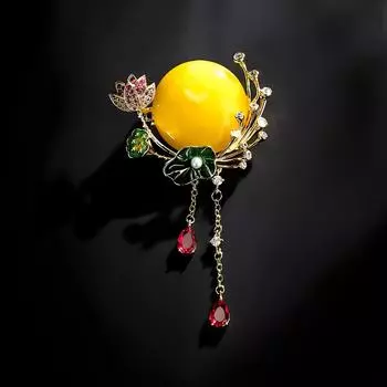 Брошь Lotus Pond Moonlight Lotus, новая китайская антикварная женская брошь высокого класса с текстурированной бахромой и дизайном Sense с аксессуарами