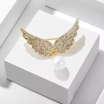 Брошь Love Angel Wings Женская Анти-светлая Полный Бриллиант Четыре Сезона Универсальная Булавка Нишевые Дизайнерские Аксессуары