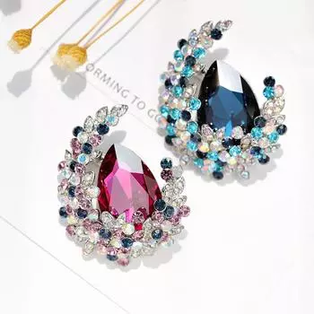 Брошь «Луна» с кристаллами и темпераментом для женщин, универсальная атмосфера, аксессуары на осень и зиму, персонализированная брошь-булавка королевский синий