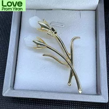 Брошь «Магнолия», инкрустированная имитацией нефрита, брошь в этническом стиле для женщин, ханьфу, аксессуары, булавка