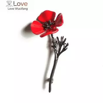 Брошь Мак Винтажная брошь Женская одежда Аксессуары Брошь Сафлор Булавка для пальто Брошь Аксессуары Женский цветок мака Подарок золотой