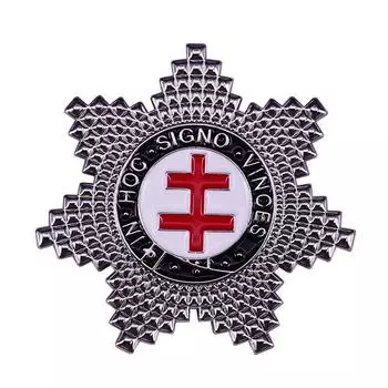 Брошь масонского ордена тамплиеров с двойным крестом Freemason Templar Order