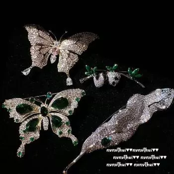 Брошь Mojito Frost Butterfly Sotheby s Ручной набор с позолотой 18 карат Циркон Брошь с увядшим листом