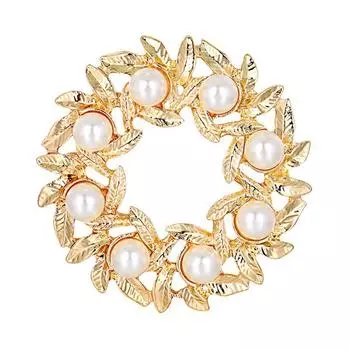 Брошь на булавке, элегантные аксессуары для одежды, винтажная круглая брошь со стразами, значок для банкета