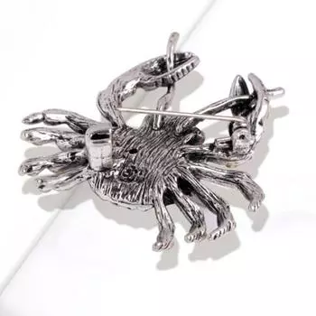 Брошь на булавке в форме краба, ювелирные изделия в корейском стиле, долговечная мультяшная брошь с лацканами, декор для одежды красный/бронзовый