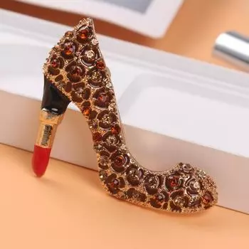 Брошь на каблуках со стразами, персонализированная универсальная булавка, аксессуары для одежды в стиле ретро