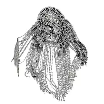 Брошь на плечо с кисточками и стразами, ювелирные изделия, блестящий эполет ручной работы, декор для одежды