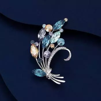 Брошь National Crystal Bouquet, роскошная женская брошь класса люкс с темперой, пряжка Anti-Light, аксессуары Niche Design