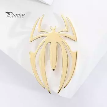 Брошь-паук, индивидуальная выдалбливаемая однотонная брошь из полированного легкого сплава, рубашка с защитой от воздействия, булавка для женской одежды, ювелирные изделия серебряный