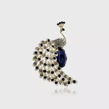 Брошь-павлин с бриллиантами, женская брошь в виде животного в стиле ретро, атмосферная хрустальная булавка, темпераментная одежда с аксессуарами