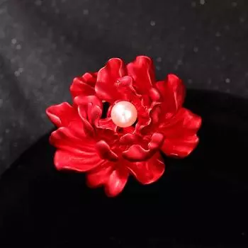 Брошь пион высокого класса для женщин, жемчужно-красный корсаж, антибликовый капающий штифт