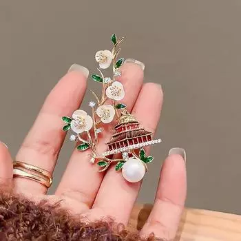 Брошь Plum Blossom Loft Forbidden City Design Sense Antique Elegant Atmosphere Брошь Pin Cheongsam Hanfu Accessories