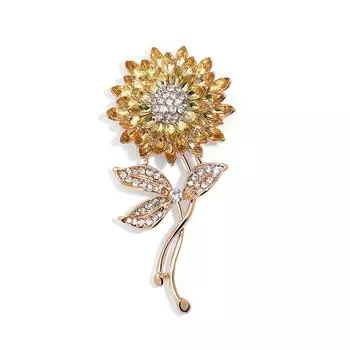 Брошь «Подсолнух» Tide High-End Brooch «Подсолнух» Универсальная брошь для свитера и костюма Аксессуары для растений и цветов