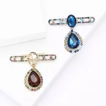 Брошь-подвеска из преувеличенного сплава, маленькая, стеклянная, модная, универсальная, для женского костюма, кардигана, корсажа, ювелирное украшение