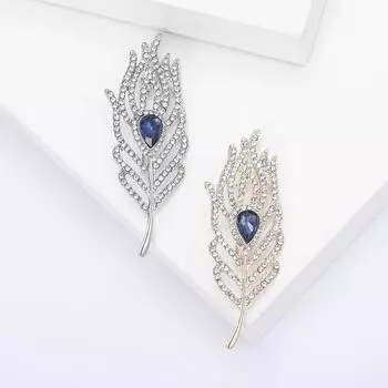 Брошь-подвеска в виде пера, двойное назначение, брошь-булавка, дамская брошь в стиле знаменитости, корсаж