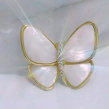 Брошь Простая Бабочка Продвинутый Темперамент Легкая Роскошная Ракушка Маленькая Ароматная Стиль Дизайн Ниша Универсальный