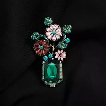 Брошь Прованский Сад Винтажная Зеленая Мори Высококлассная Растительная Брошь Темпераментная Персонализированная Булавка на Пиджак