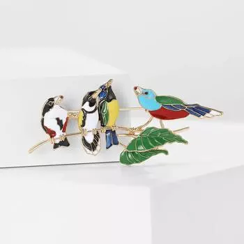 Брошь-птица из эмали из сплава, мультяшная универсальная, женский костюм, кардиган, украшение для корсажа
