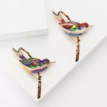 Брошь-птица из сплава с эмалью Модный простой женский костюм кардиган корсаж украшение булавка