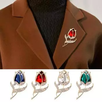 Брошь Роза Красочный Шарф Декор Брошь Элегантный Горный Хрусталь Многофункциональный Ювелирный Аксессуар