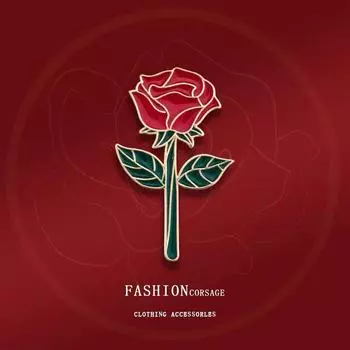 «Брошь «Роза в стиле ретро»: Милая классическая булавка для студентов или пар. rose красный