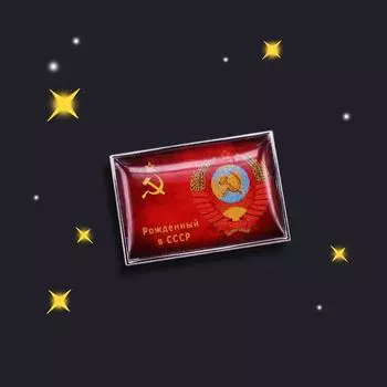 Брошь «Рожденный в советском флаге» с пряжкой-бабочкой