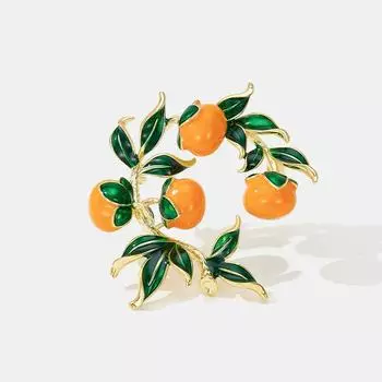 Брошь «Руйи из хурмы», эксклюзивный женский дизайн, корсаж из нишевых фруктов, персонализированная креативная булавка, фиксированные аксессуары для одежды