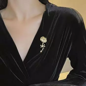 Брошь Ruyi в стиле ретро, изысканная и элегантная брошь с пресноводным жемчугом, роскошный темпераментный костюм, высококачественные аксессуары на булавке
